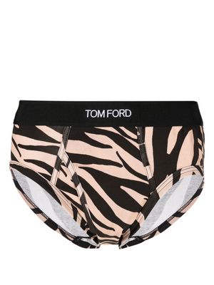 TOM FORD logo-waistband briefs - Neutrals