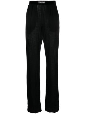 TOM FORD logo-waistband cashmere track pants - Black