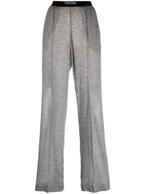 TOM FORD logo-waistband cashmere track pants - Grey