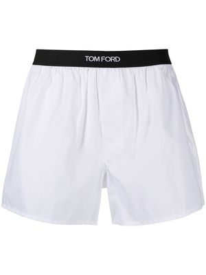 TOM FORD logo-waistband cotton boxers - White