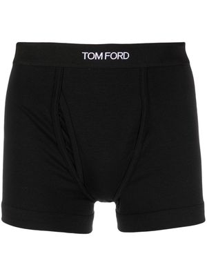 TOM FORD logo-waistband cotton-stretch boxer shorts - Black