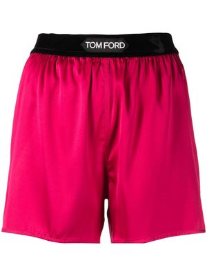 TOM FORD logo-waistband detail shorts - Pink