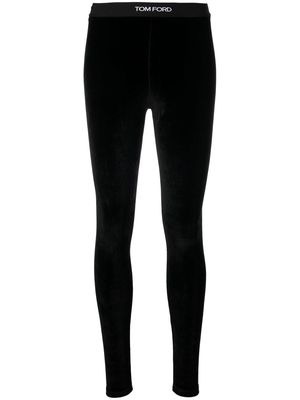 TOM FORD logo-waistband high-waisted leggings - Black