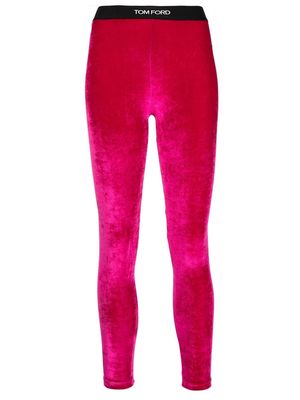 TOM FORD logo-waistband high-waisted leggings - Pink