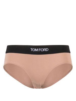 TOM FORD logo-waistband modal briefs - Neutrals