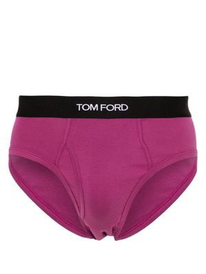 TOM FORD logo-waistband stretch-cotton briefs - Purple