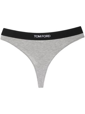 TOM FORD logo-waistband thong - Grey