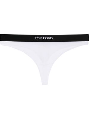 TOM FORD logo-waistband thong - White