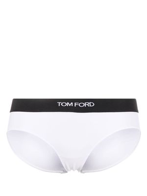 TOM FORD logo-waisted bikini brief - White