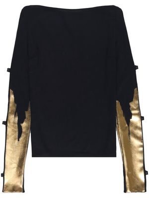 TOM FORD long-sleeve cut-out knitted top - Black