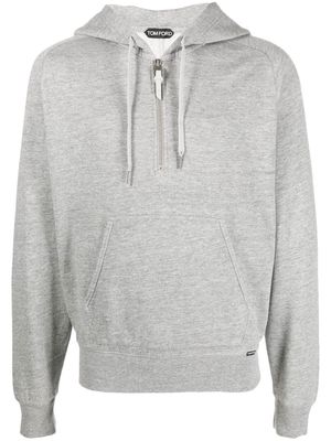 TOM FORD long-sleeve drawstring hoodie - Grey