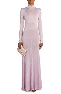 TOM FORD Long Sleeve Jersey Gown in Crocus Petal