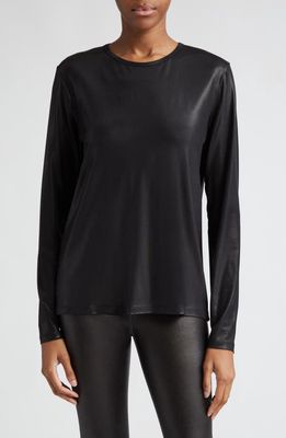 TOM FORD Long Sleeve Laminated Jersey T-Shirt in Black