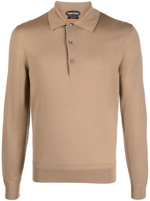 TOM FORD long-sleeve polo shirt - Brown