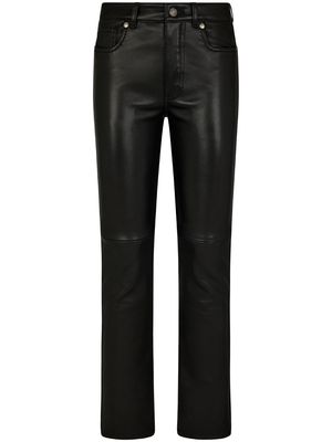 TOM FORD low-rise tapered leather trousers - Black