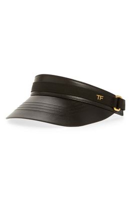 TOM FORD Luxe Leather Visor in Black