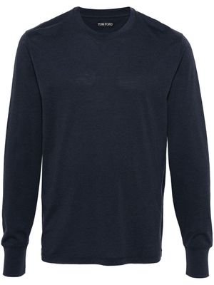 TOM FORD mélange cotton T-shirt - Blue