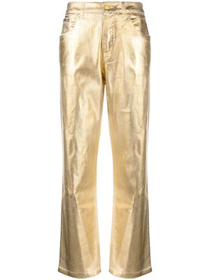 TOM FORD metallic-effect straight leg jeans - Gold