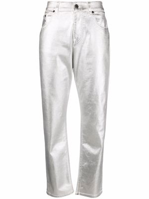TOM FORD metallic-effect straight leg jeans - Silver