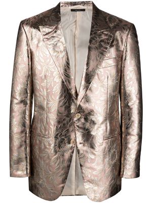 TOM FORD metallic floral pattern blazer - Pink