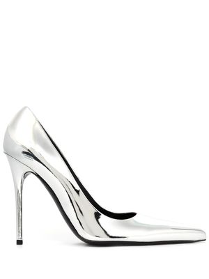 TOM FORD metallic pointed-toe 80mm pumps - Silver