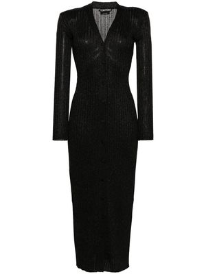 TOM FORD metallic-threading knitted maxi dress - Black