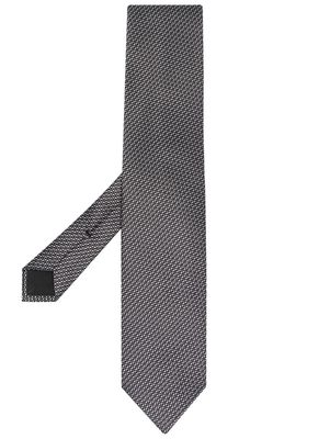 TOM FORD micro-pattern silk tie - Black