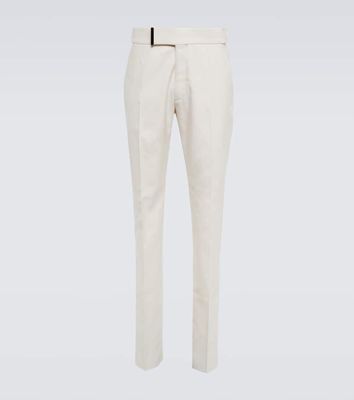 Tom Ford Mid-rise slim silk and wool pants