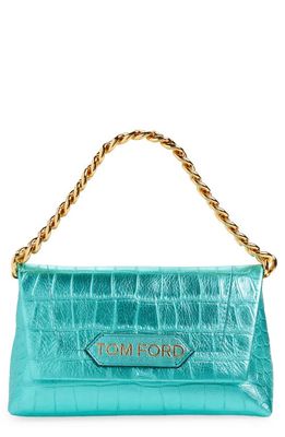 Tom Ford Label Lizard-effect Metallic Leather Clutch in Natural