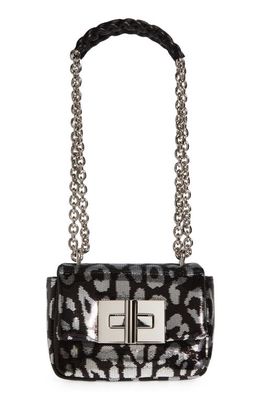 TOM FORD Mini Natalia Leopard Sequin Shoulder Bag in 7Ng01 Black/Silver/Black