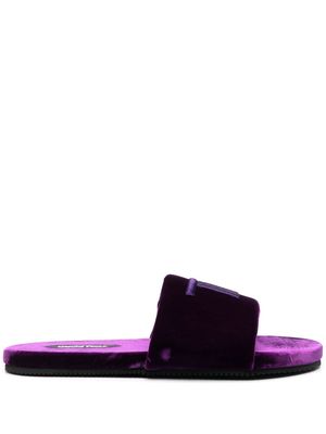 TOM FORD monogram velvet sandals - Purple