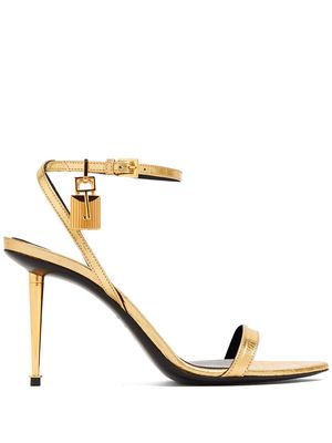 TOM FORD Naked 105mm laminated sandals - Gold