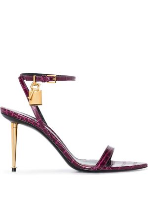 TOM FORD Naked croc-embossed heeled sandals - Purple