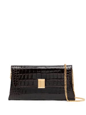 TOM FORD Nobile crocodile-embossed clutch bag - Black