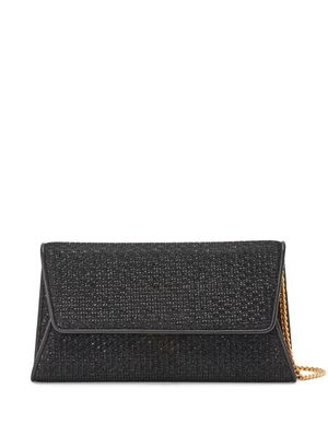 TOM FORD Nobile textured-lamé clutch - Black