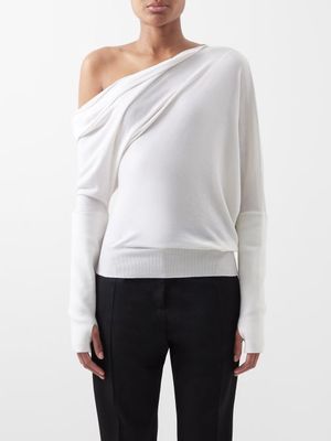 Tom Ford - Off-the-shoulder Cashmere-blend Sweater - Womens - White