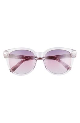 TOM FORD Olivia 54mm Gradient Round Sunglasses in Clear Violet