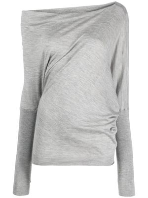 TOM FORD one-shoulder knitted top - Grey