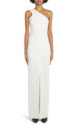 TOM FORD One Shoulder Stretch Crepe Column Gown in Chalk