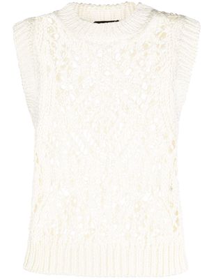 TOM FORD open-knit sleeveless top - White