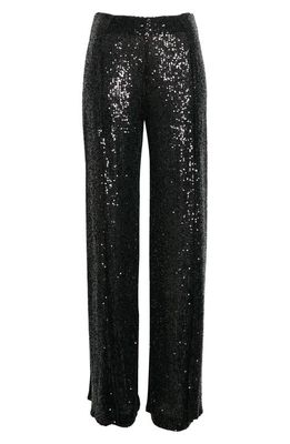 TOM FORD Open Side Sequin Wide Leg Pareo Pants in Black