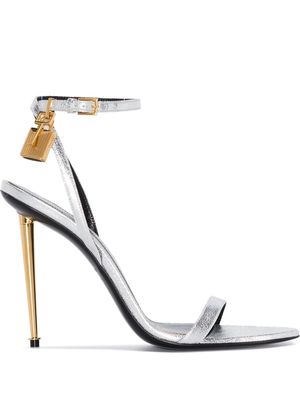 TOM FORD Padlock 105mm sandals - Silver