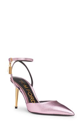 TOM FORD Padlock Pointed Toe Pump in Light Pink