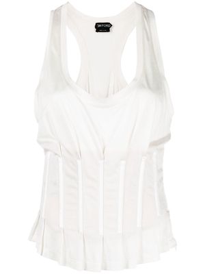 TOM FORD panelled-bodice tank top - White