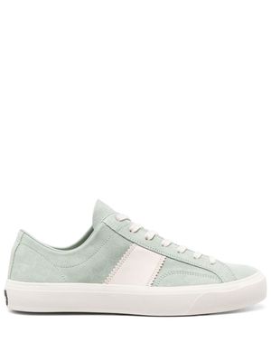 TOM FORD panelled lace-up suede sneakers - Green