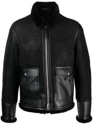 TOM FORD panelled leather jacket - Black