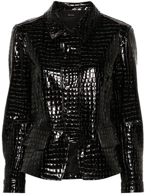 TOM FORD patent-finish leather jacket - Black