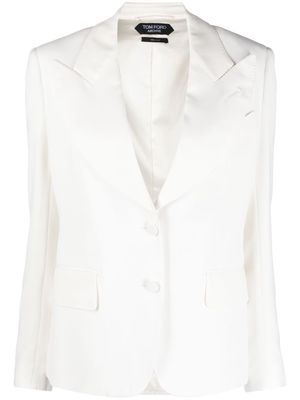 TOM FORD peak-lapels silk blazer - White