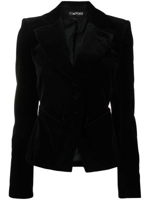 TOM FORD peak-lapels velvet blazer - Black
