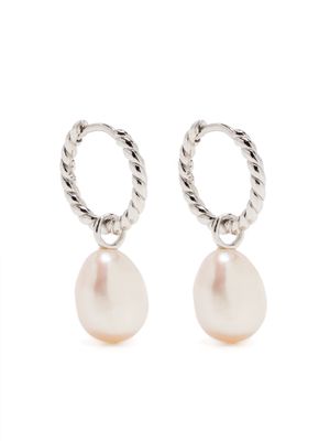 TOM FORD pearl hoop earrings - Silver